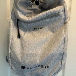 Pure Barre x Vooray Gray Leopard Backpack